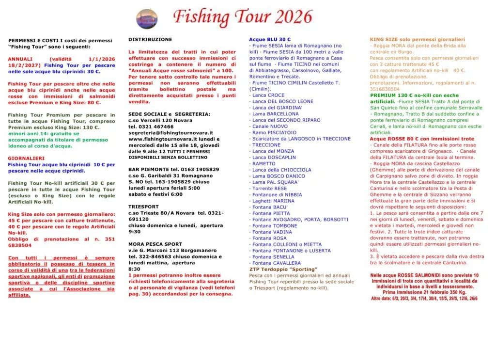 Cartina Fishing Tour 2026
