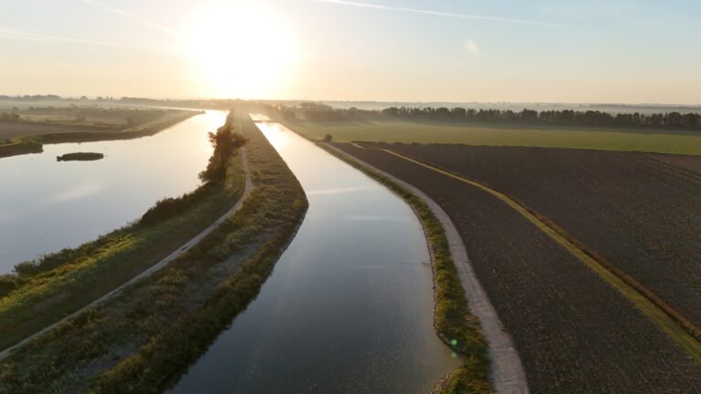La panoramica del campo gara del Canale Lorgana a Molinella